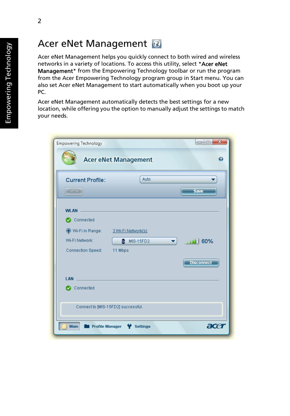 Acer enet management | Acer Aspire 9420 User Manual | Page 22 / 109