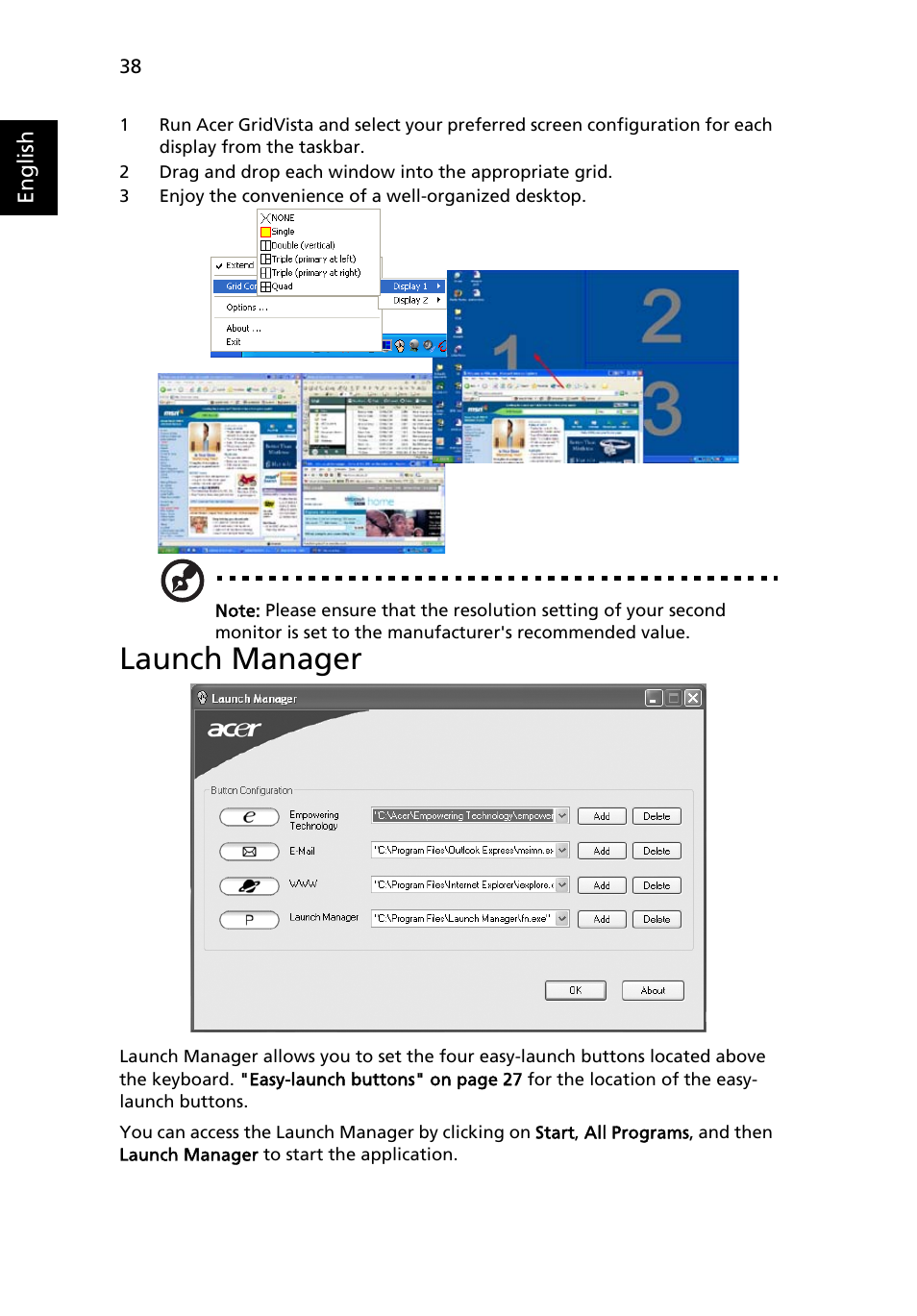 Launch manager | Acer Aspire 9420 User Manual | Page 58 / 109