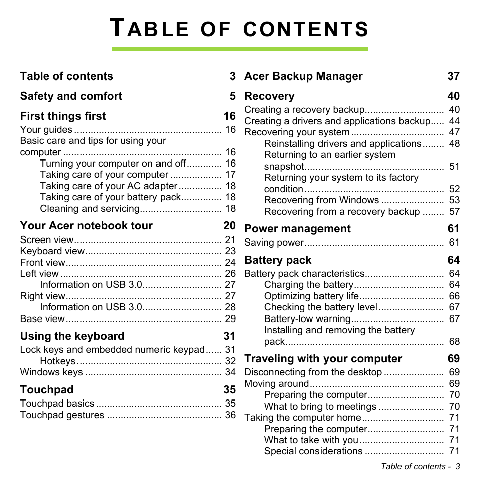 Acer Aspire V3-772G User Manual | Page 3 / 109