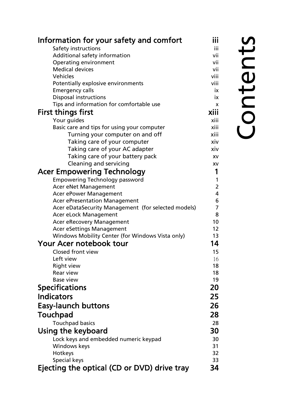 Acer TravelMate 5220 User Manual | Page 16 / 98