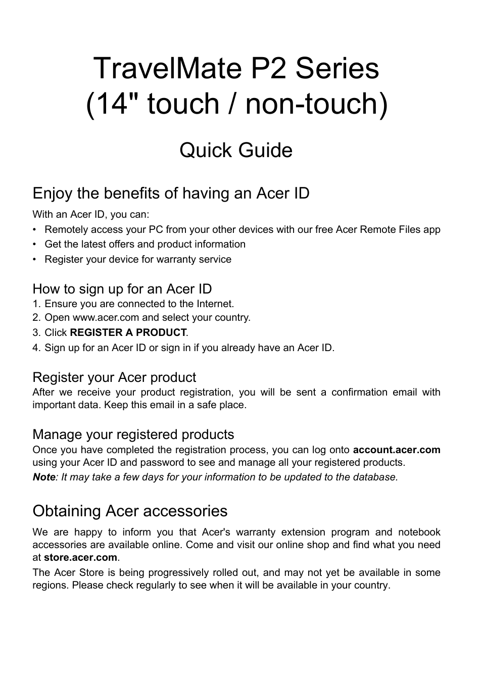 Acer TravelMate P245-MP User Manual | 10 pages