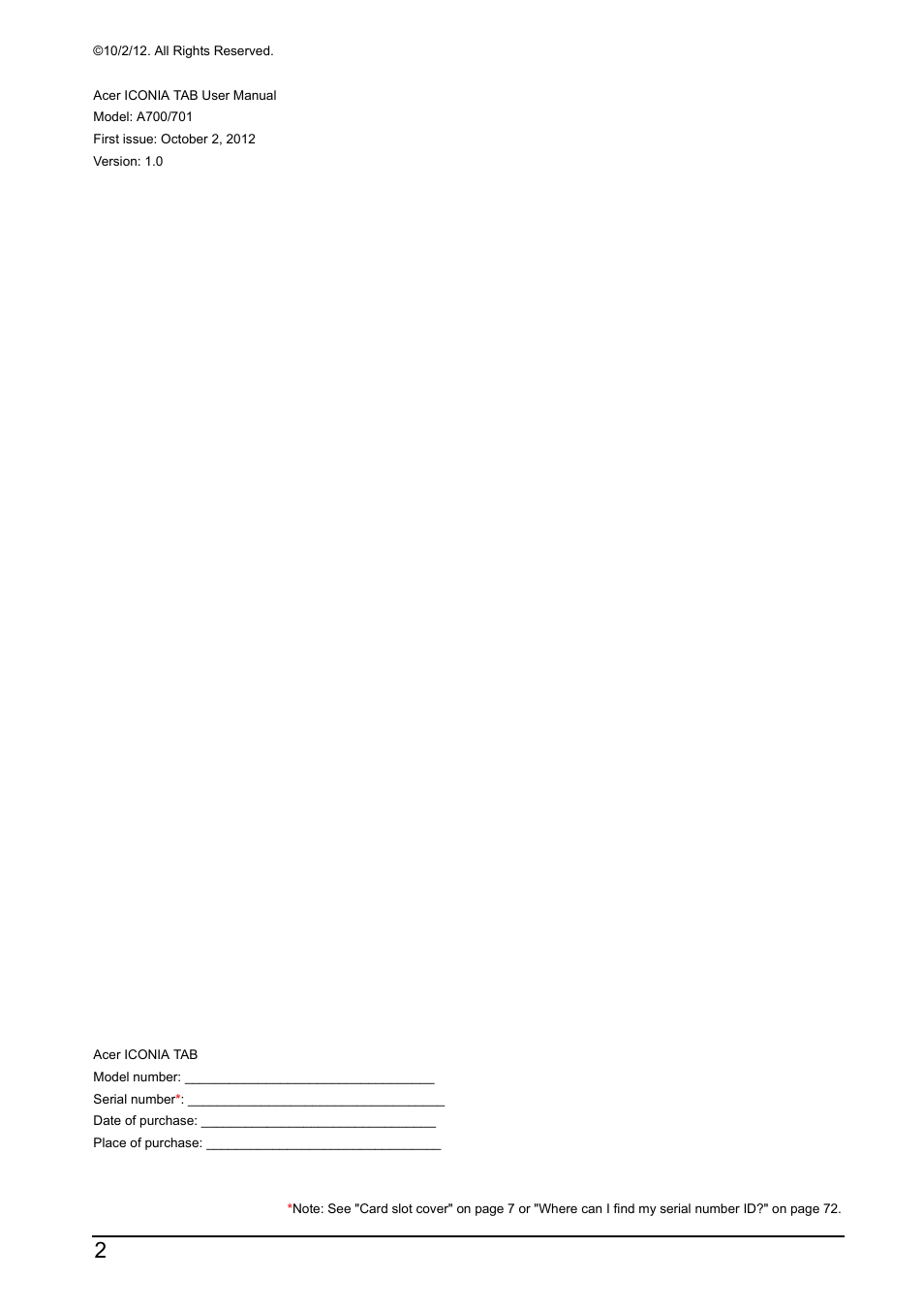 Acer A700 User Manual | Page 2 / 78