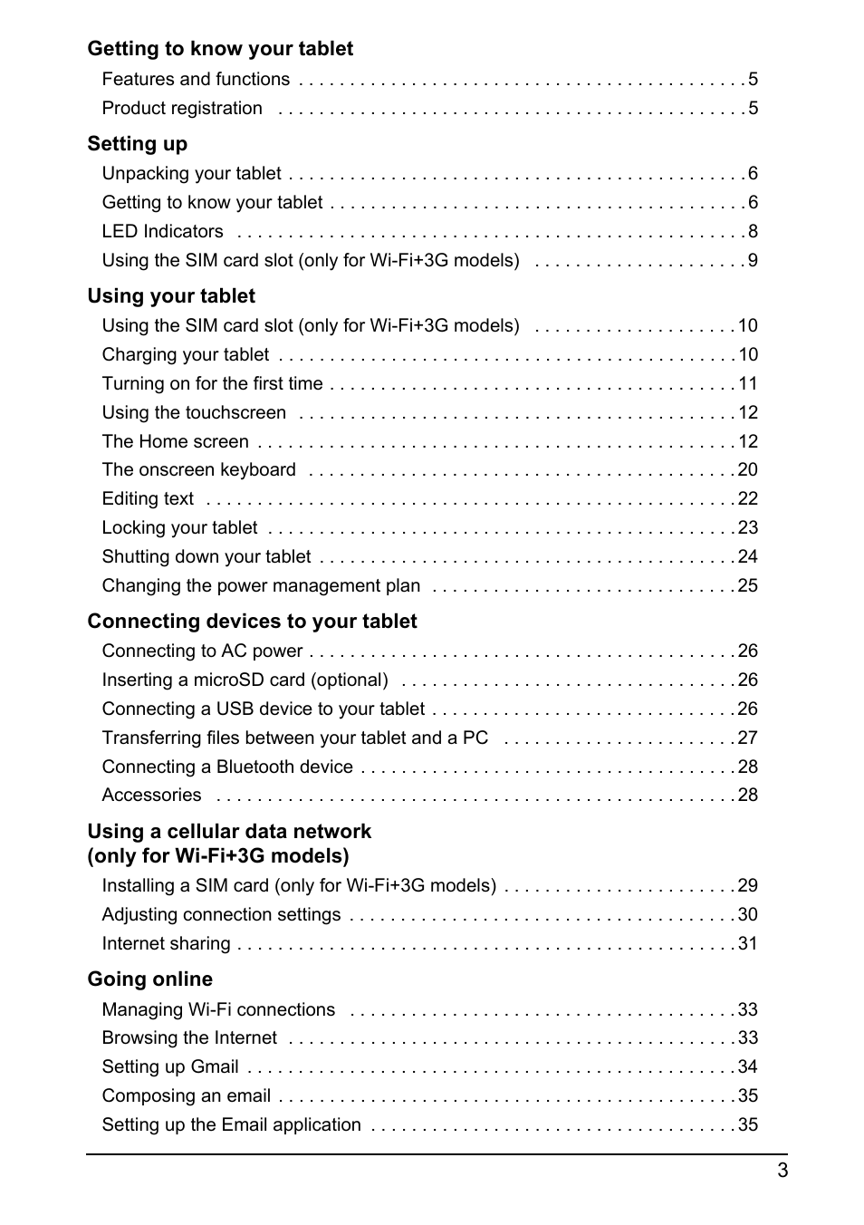 Acer A700 User Manual | Page 3 / 78