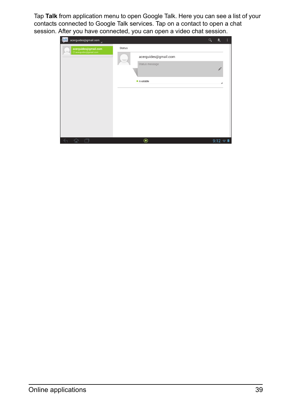 Acer A700 User Manual | Page 39 / 78