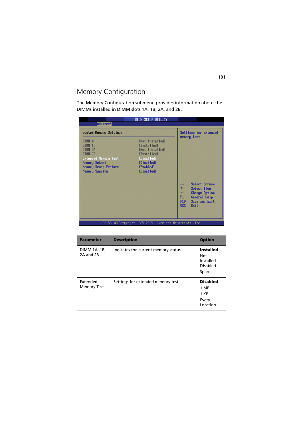 Memory configuration | Acer Altos G530 User Manual | Page 111 / 190