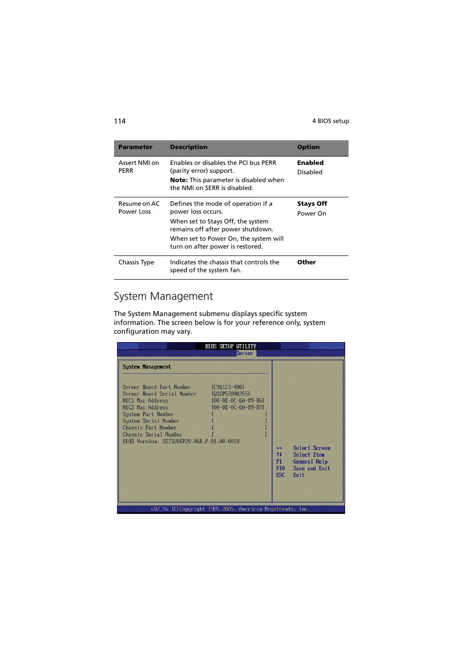 System management | Acer Altos G530 User Manual | Page 124 / 190