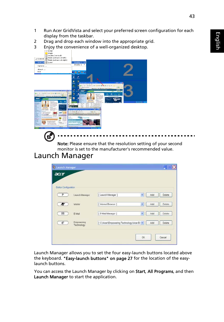 Launch manager | Acer TravelMate 2480 User Manual | Page 61 / 114