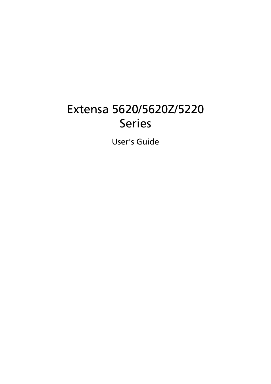 Acer Extensa 5220 User Manual | 98 pages