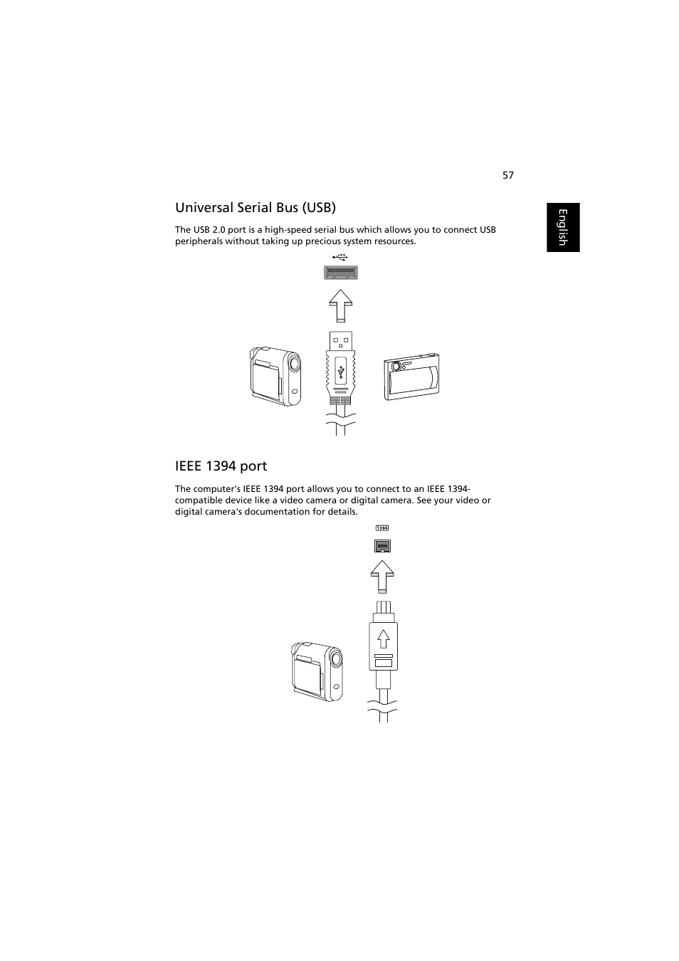 Universal serial bus (usb), Ieee 1394 port | Acer Extensa 5220 User Manual | Page 75 / 98