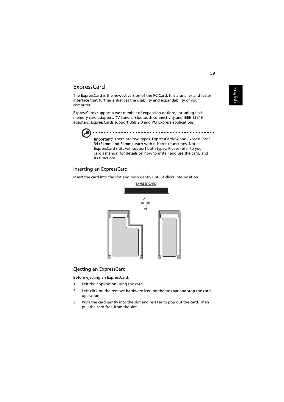 Expresscard | Acer Extensa 5220 User Manual | Page 77 / 98