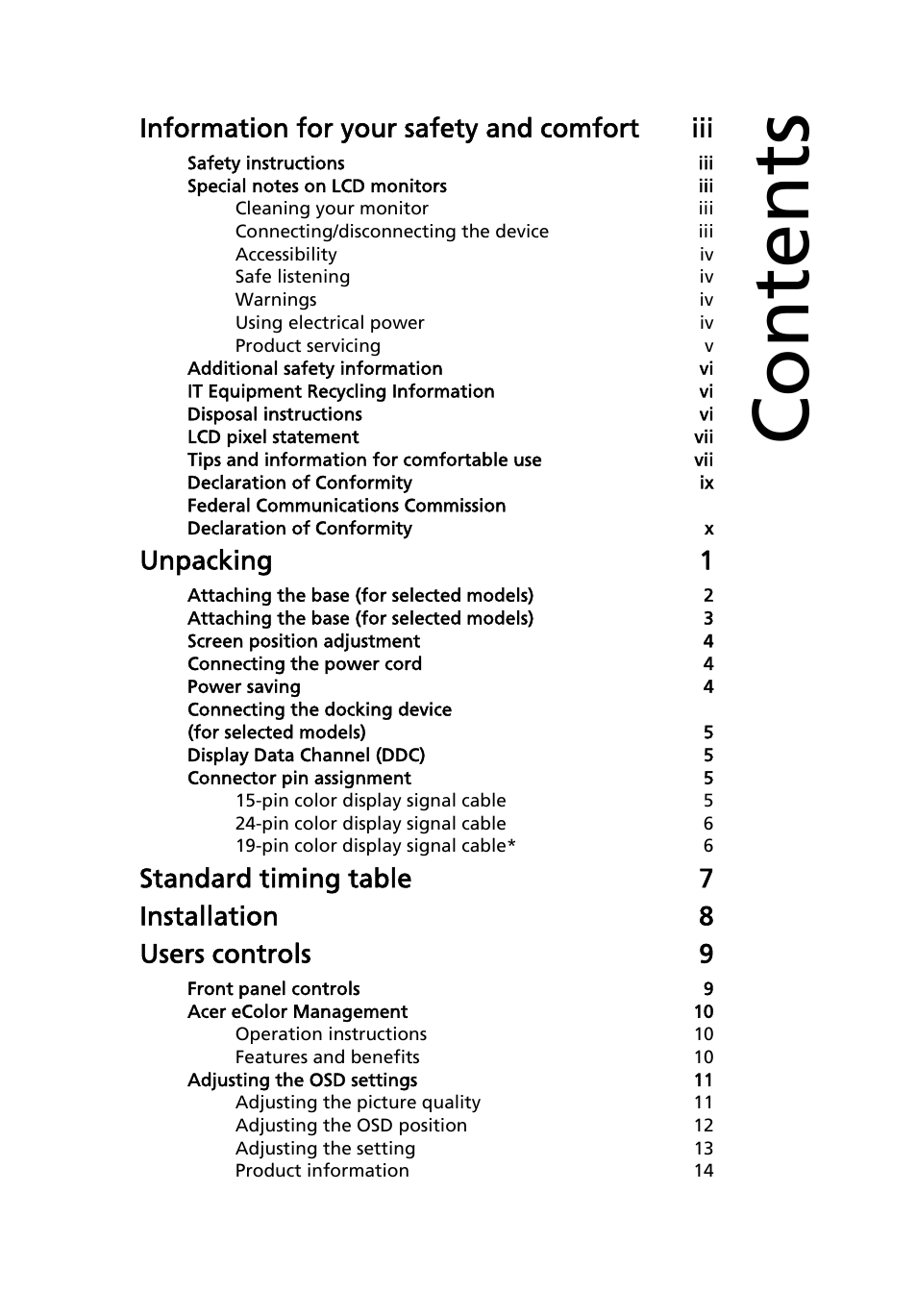 Acer H213H User Manual | Page 11 / 27