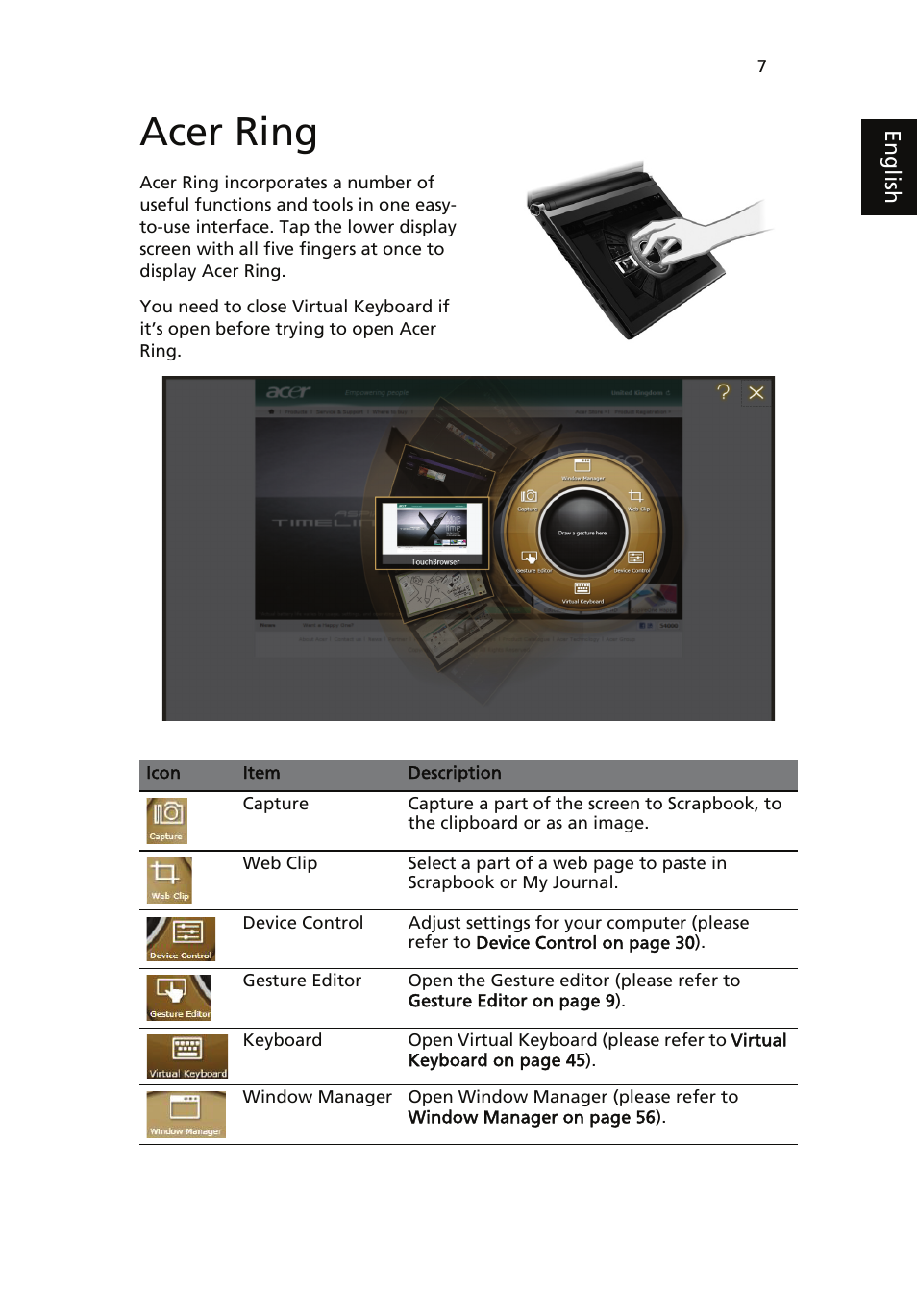 Acer ring | Acer ICONIA User Manual | Page 25 / 110