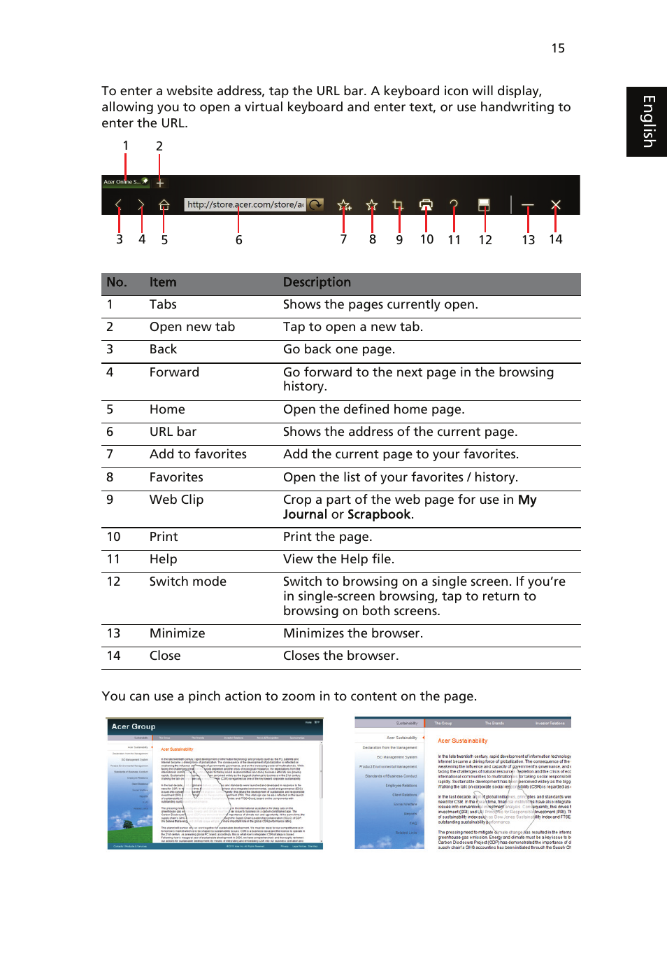 Eng lis h | Acer ICONIA User Manual | Page 33 / 110