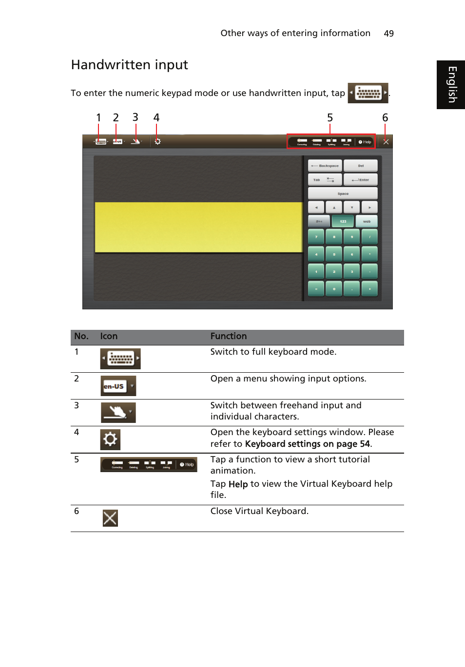 Handwritten input | Acer ICONIA User Manual | Page 67 / 110