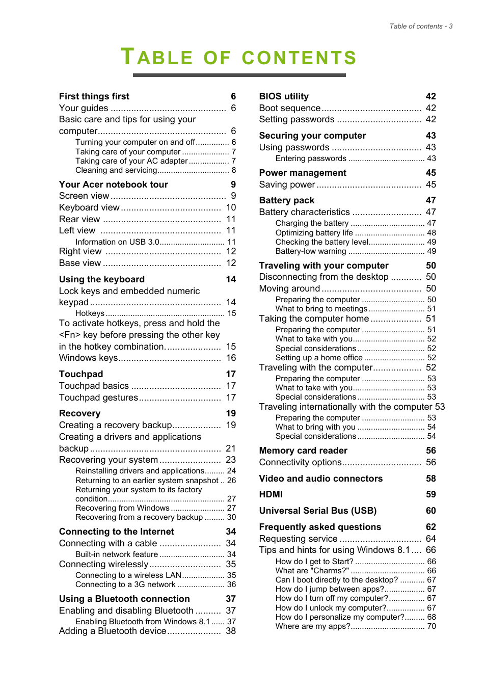 Acer Aspire S3-391 User Manual | Page 3 / 85