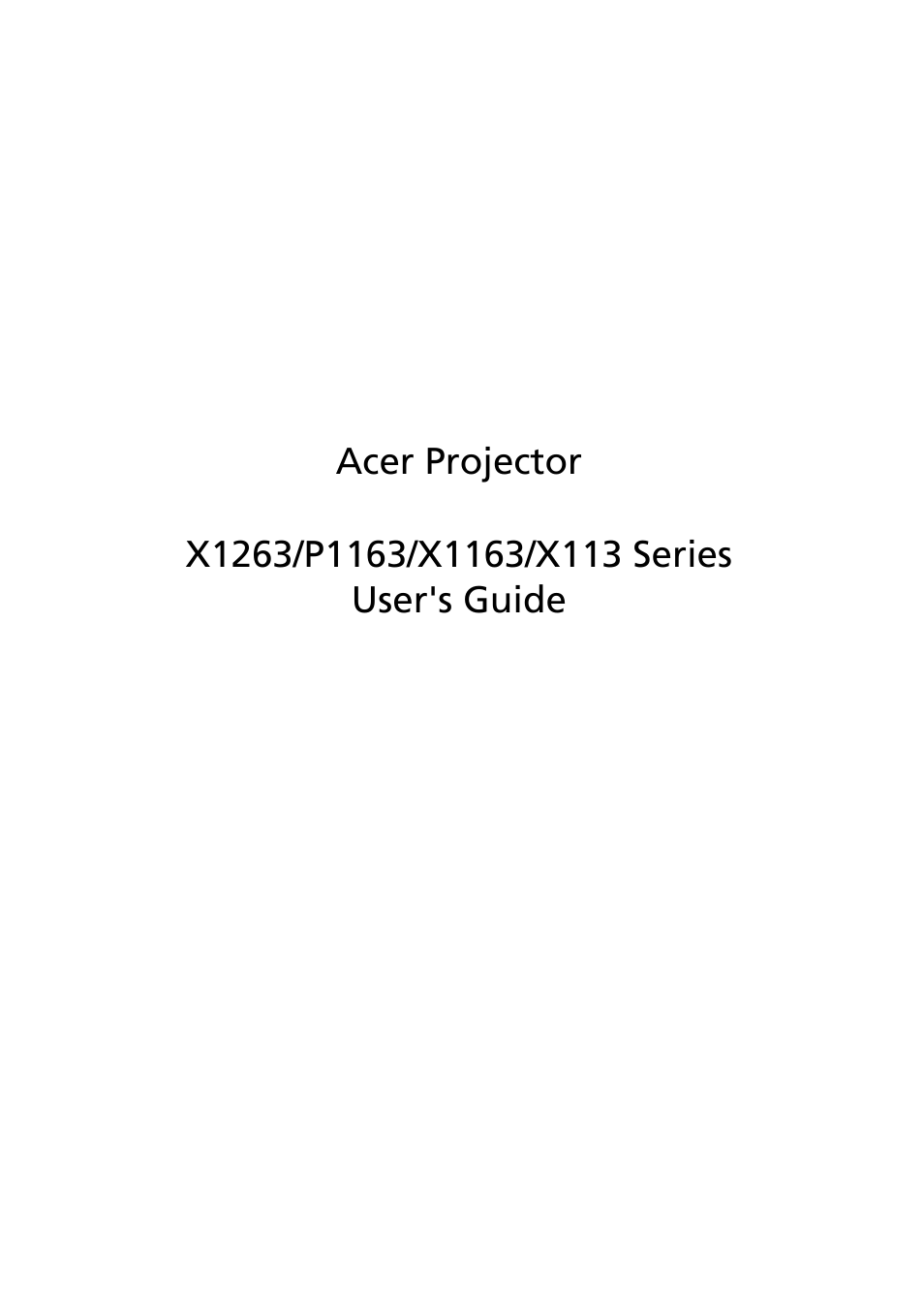 Acer P1163 User Manual | 57 pages