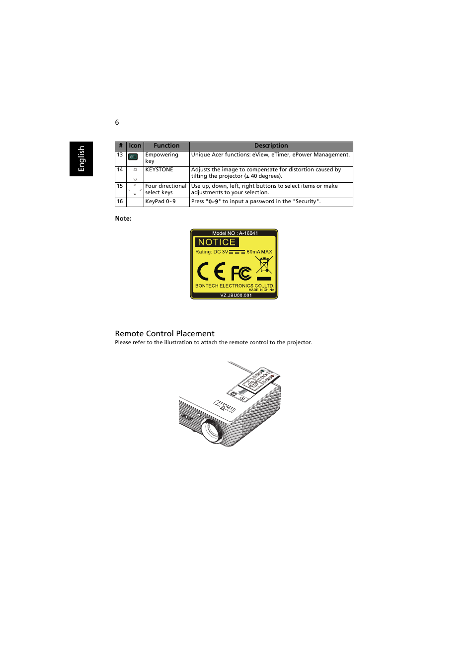 Acer P1163 User Manual | Page 16 / 57