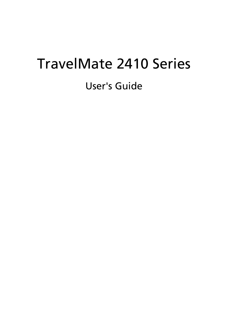 Acer TravelMate 2410 User Manual | 64 pages