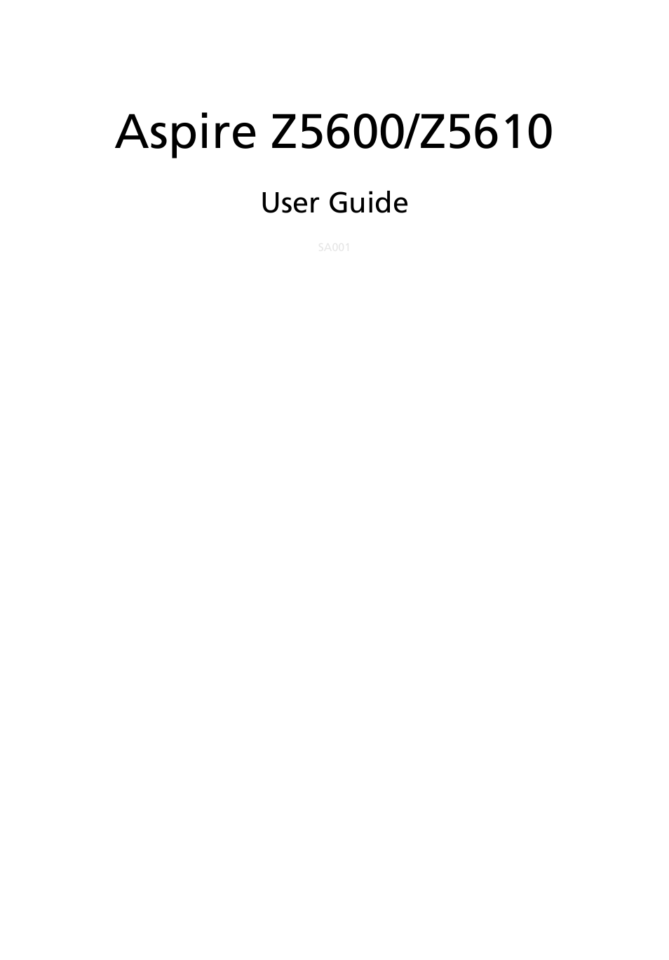 Acer Aspire Z5610 User Manual | 30 pages