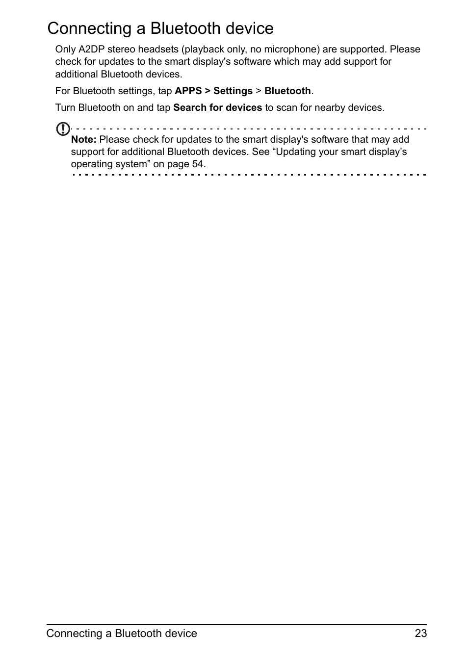 Connecting a bluetooth device | Acer DA220HQL User Manual | Page 23 / 61