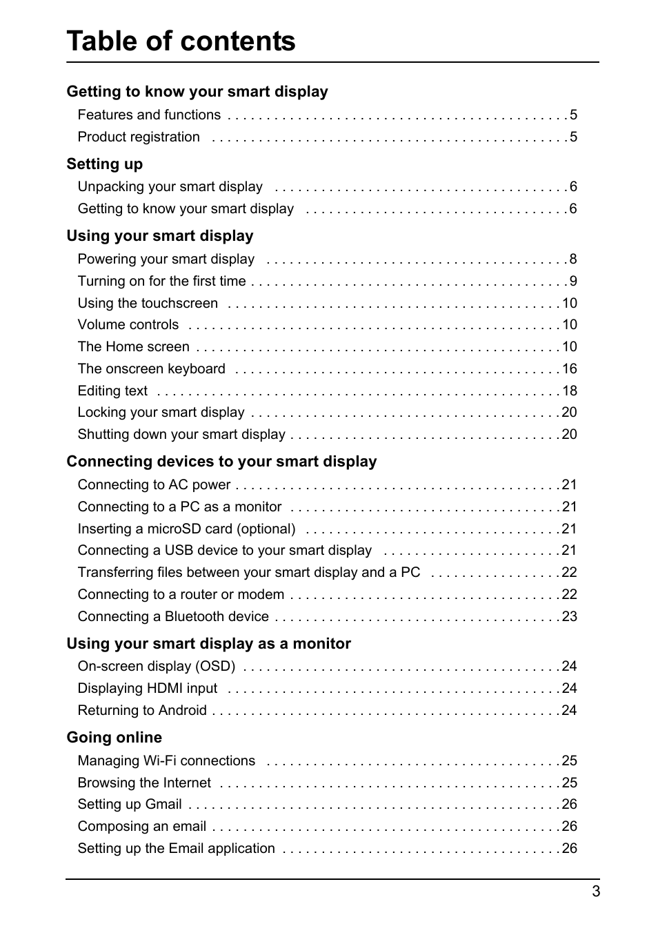 Acer DA220HQL User Manual | Page 3 / 61