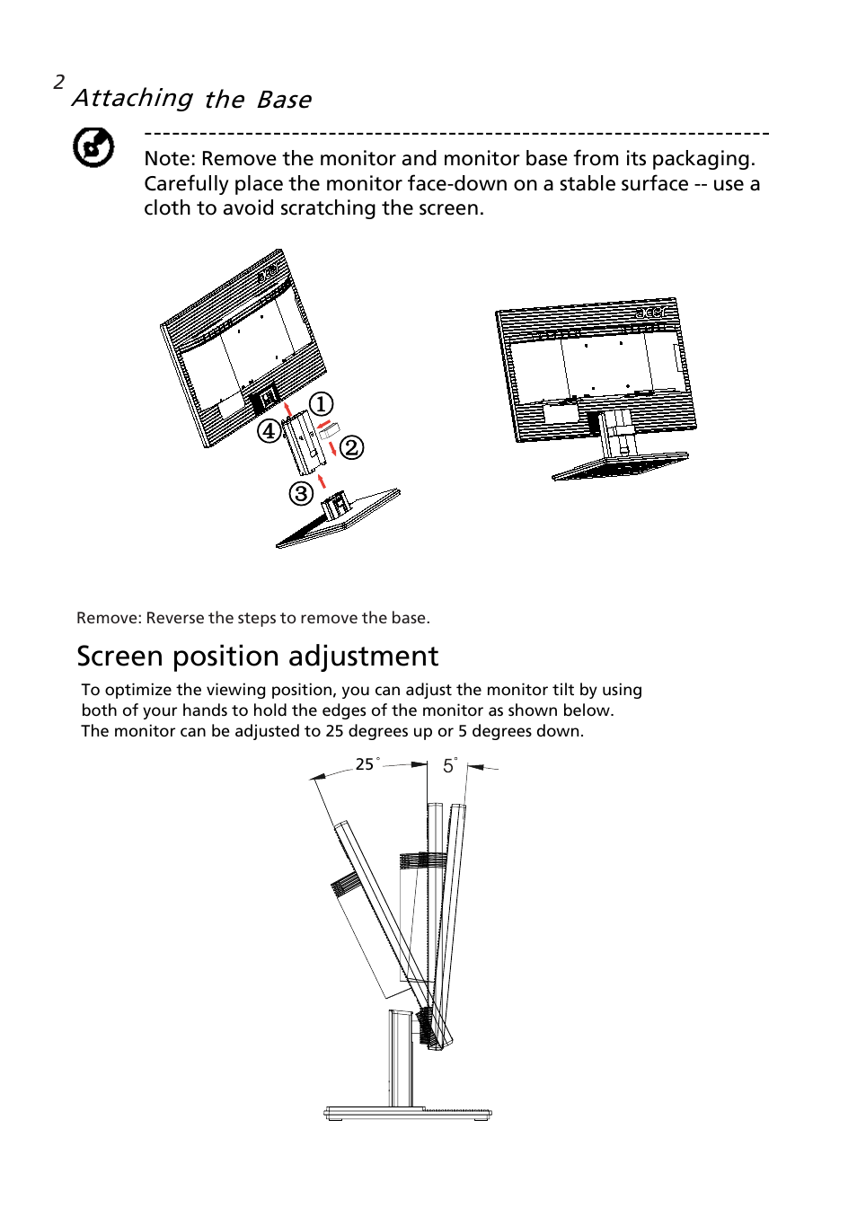 Screen position adjustment | Acer V246HYL User Manual | Page 14 / 27