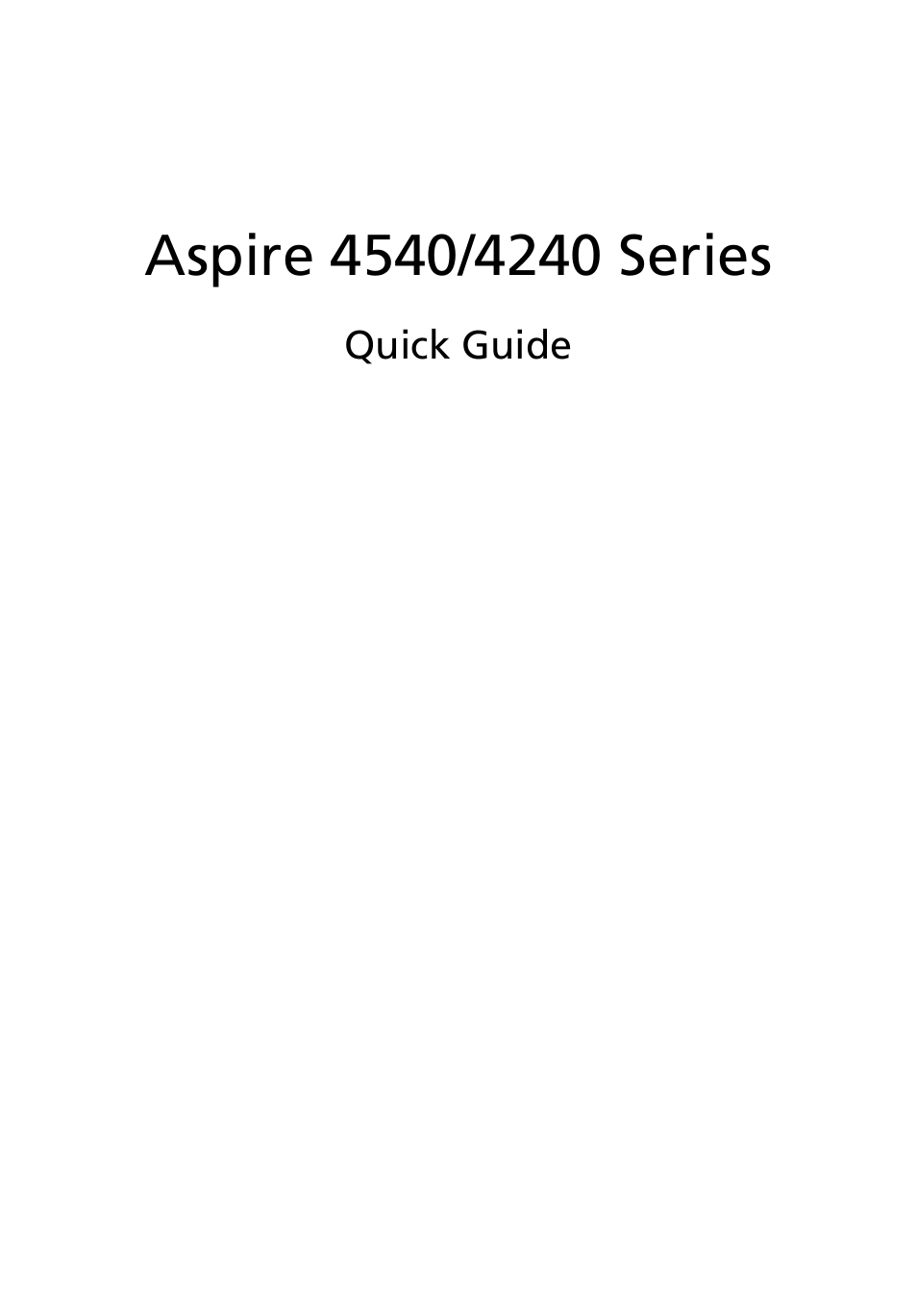 Acer Aspire 4540 User Manual | 13 pages