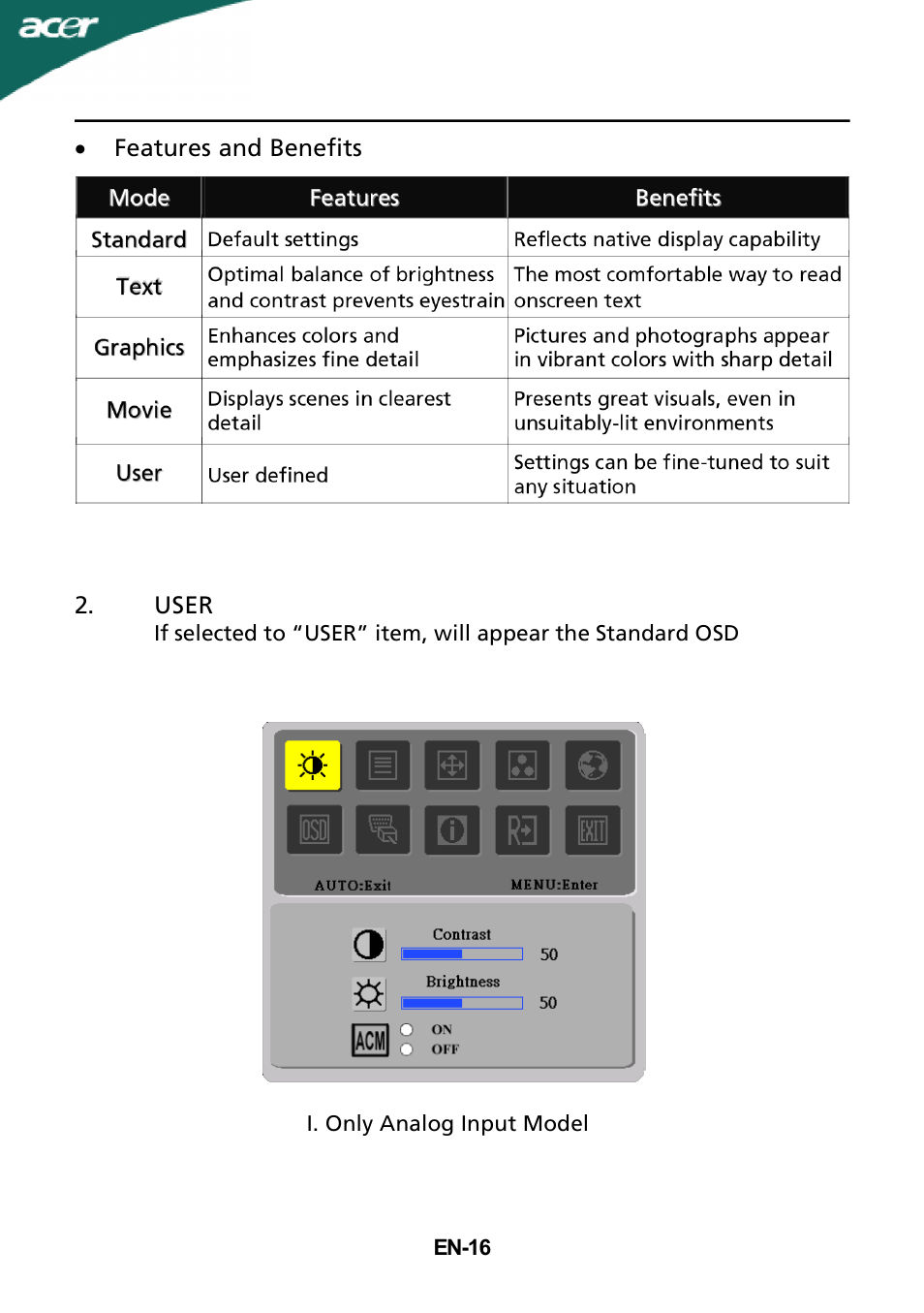 Acer X243H User Manual | Page 17 / 25