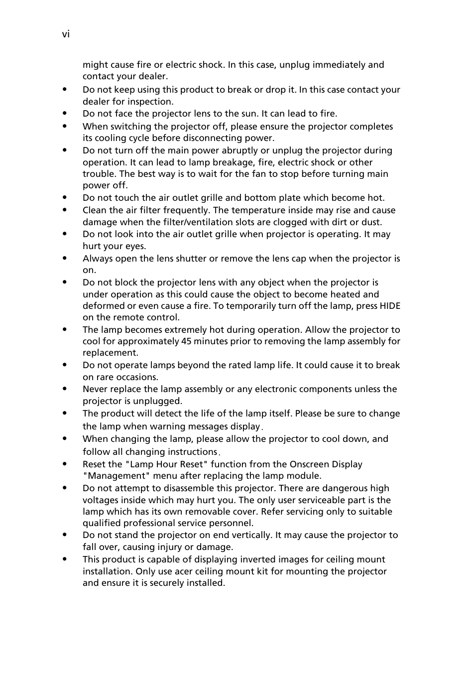 Acer X1213 User Manual | Page 6 / 58