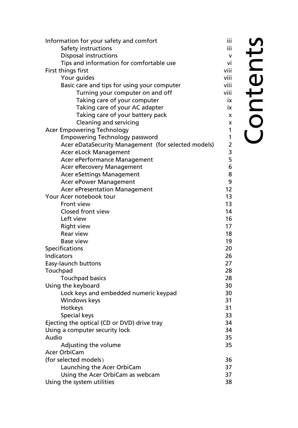 Acer Aspire 5100 User Manual | Page 11 / 107