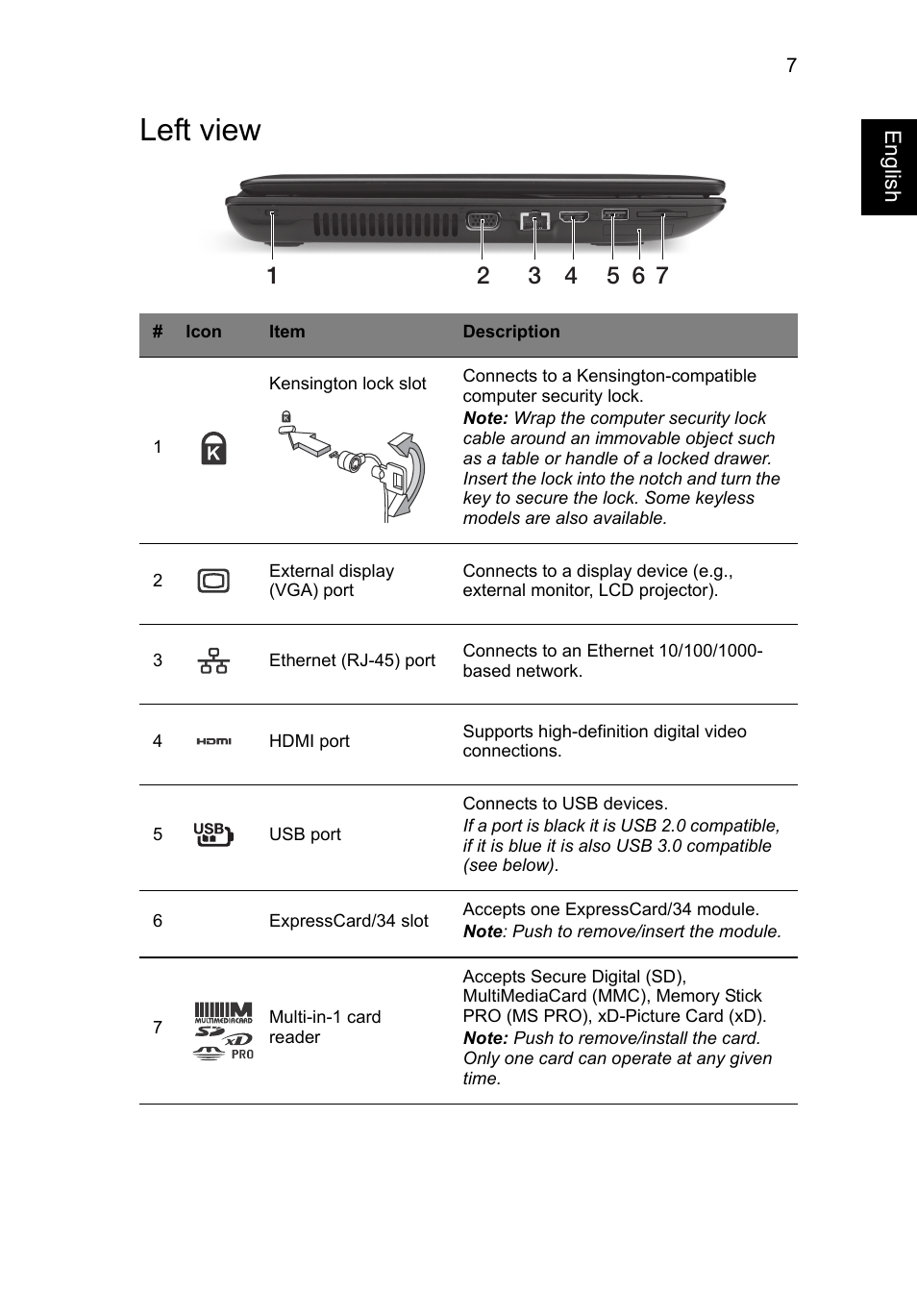 Left view | Acer TravelMate P453-MG User Manual | Page 7 / 10