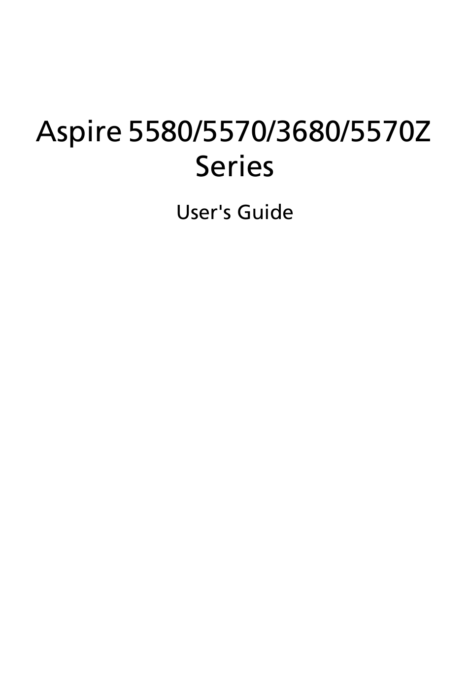 Acer Aspire 5580 User Manual | 126 pages