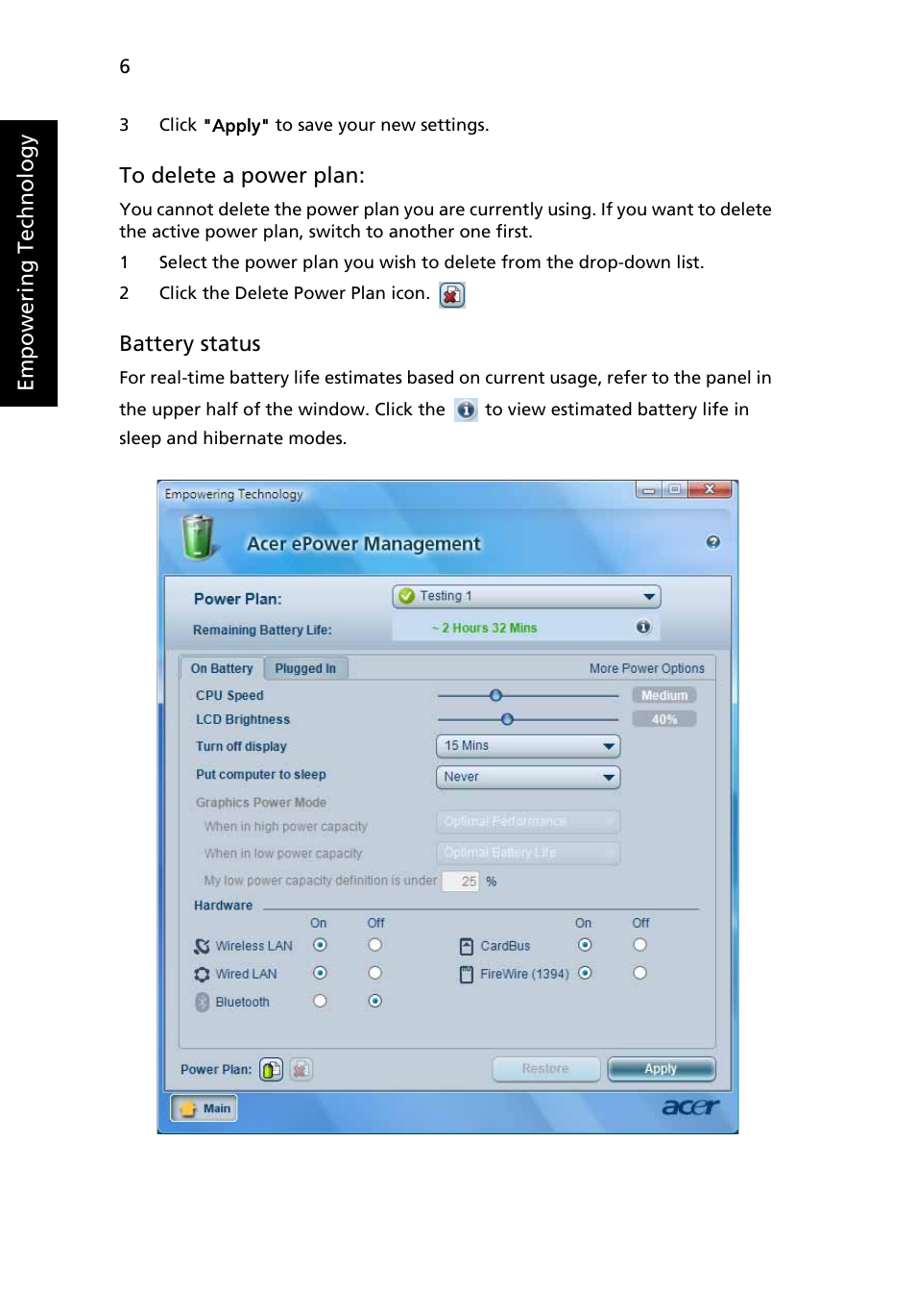 Acer Aspire 5580 User Manual | Page 26 / 126