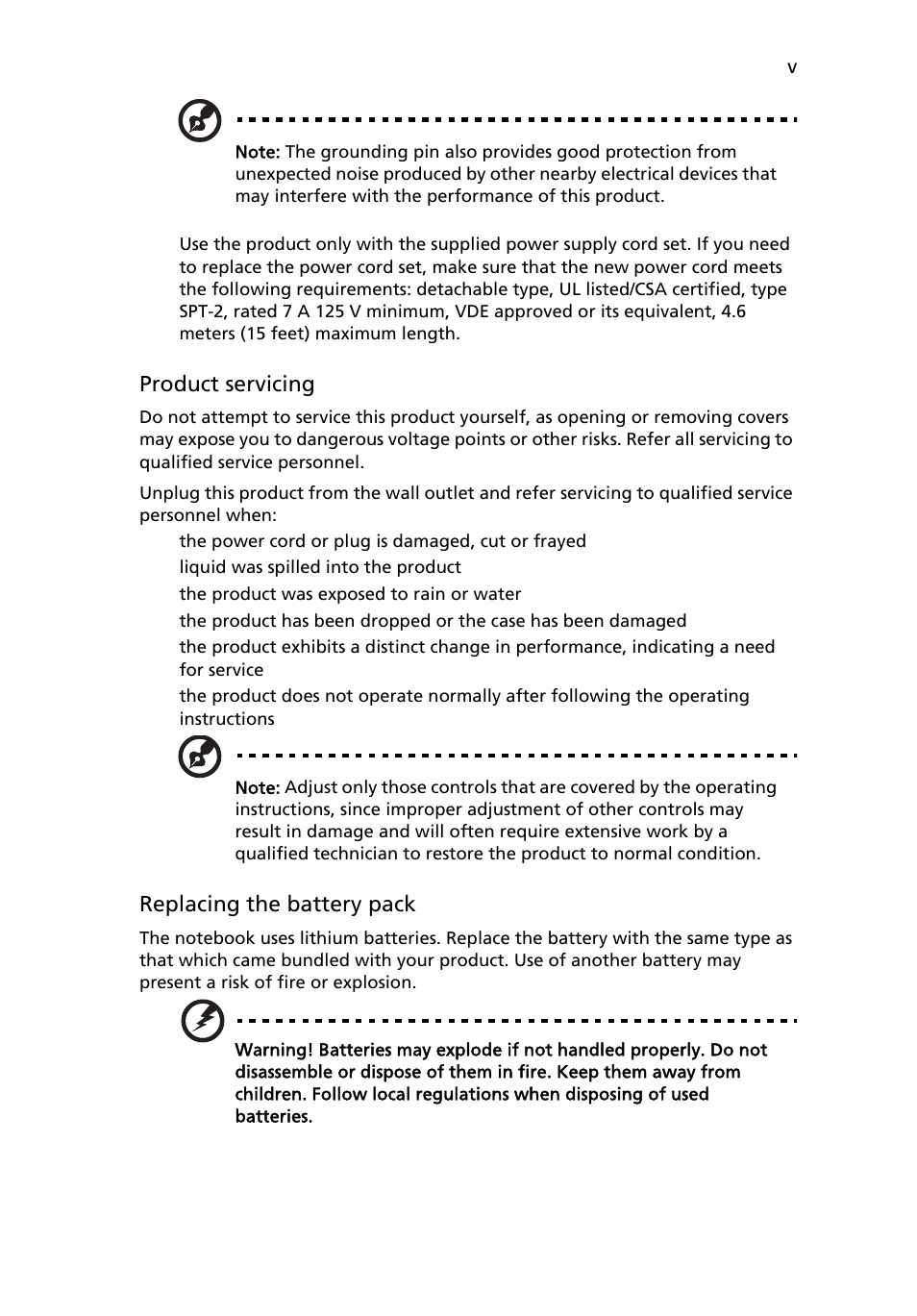 Acer Aspire 5580 User Manual | Page 5 / 126