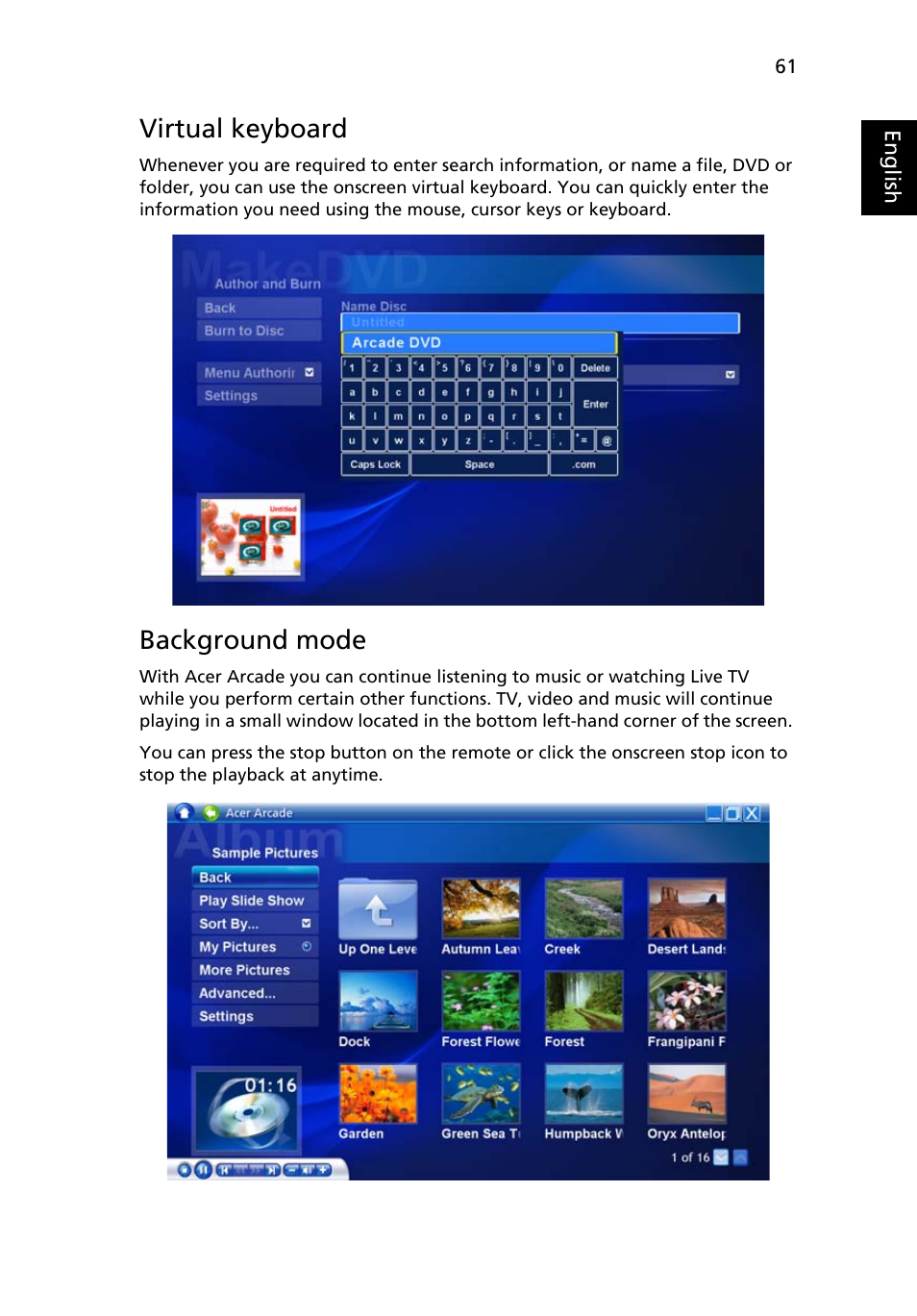 Virtual keyboard, Background mode | Acer Aspire 5580 User Manual | Page 81 / 126