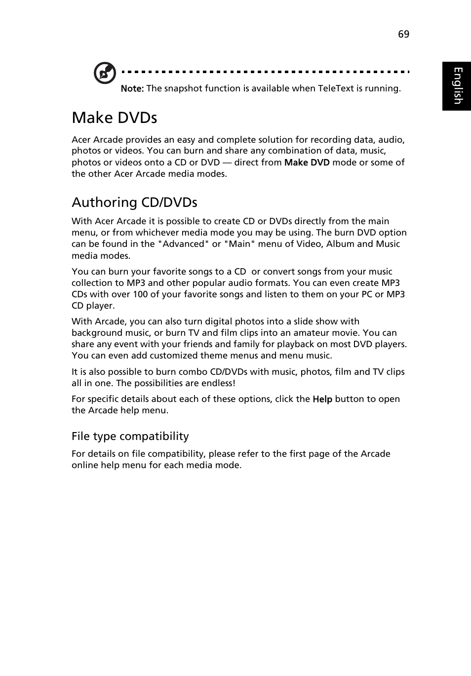 Make dvds, Authoring cd/dvds | Acer Aspire 5580 User Manual | Page 89 / 126