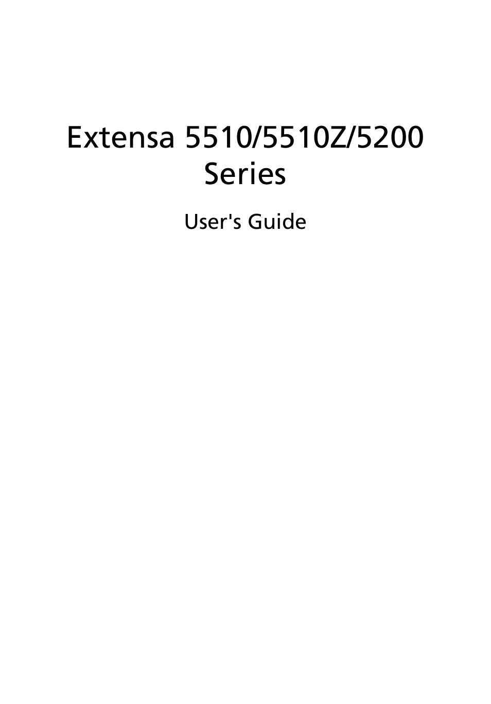 Acer Extensa 5510 User Manual | 123 pages