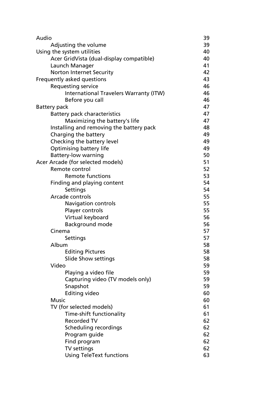 Acer Extensa 5510 User Manual | Page 16 / 123