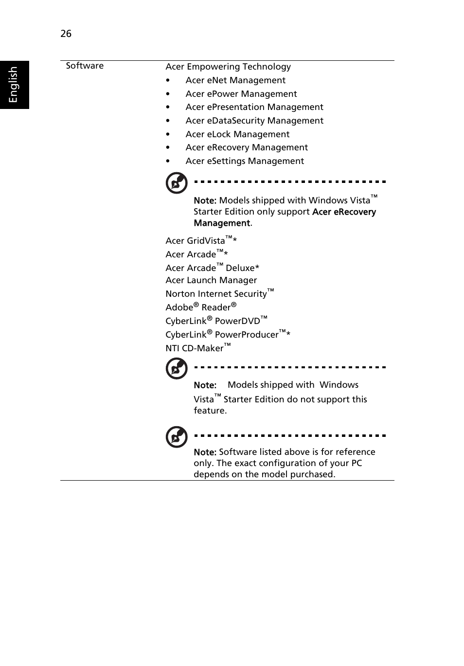 English | Acer Extensa 5510 User Manual | Page 44 / 123