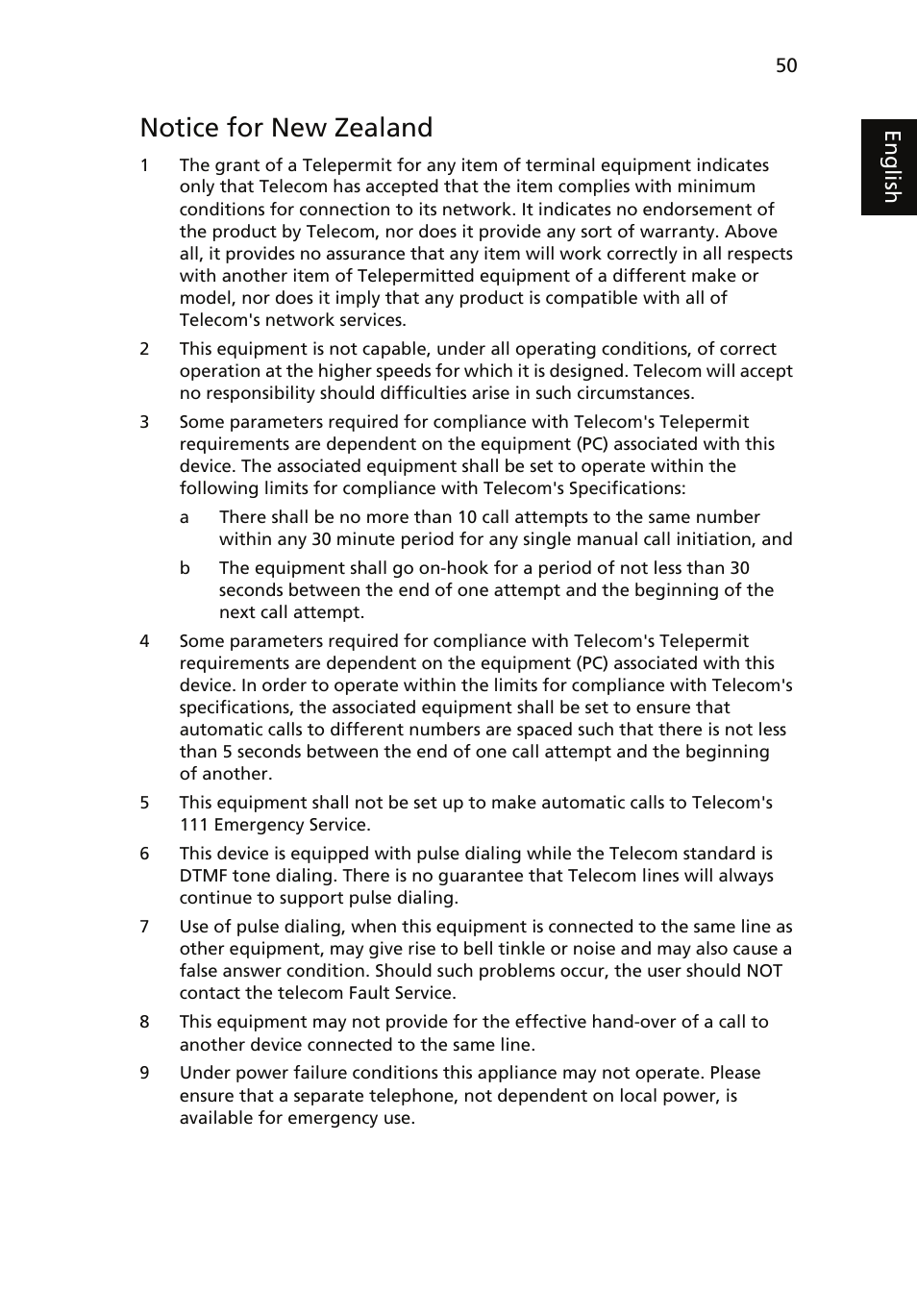 Notice for new zealand | Acer Aspire 7735ZG User Manual | Page 69 / 72