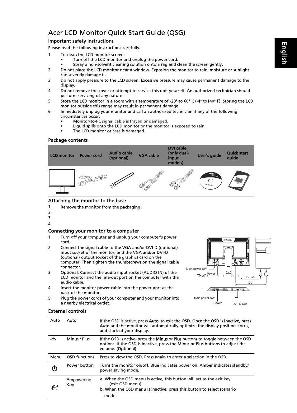 Acer B243H User Manual | 2 pages