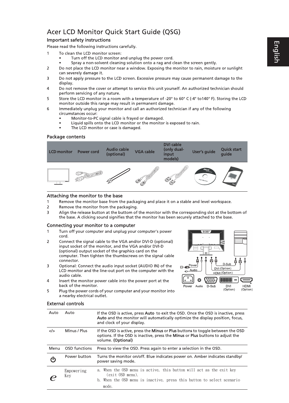 Acer V243H User Manual | 2 pages