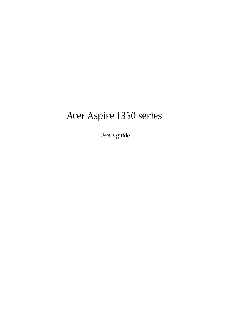 Acer Aspire 1350 User Manual | 93 pages