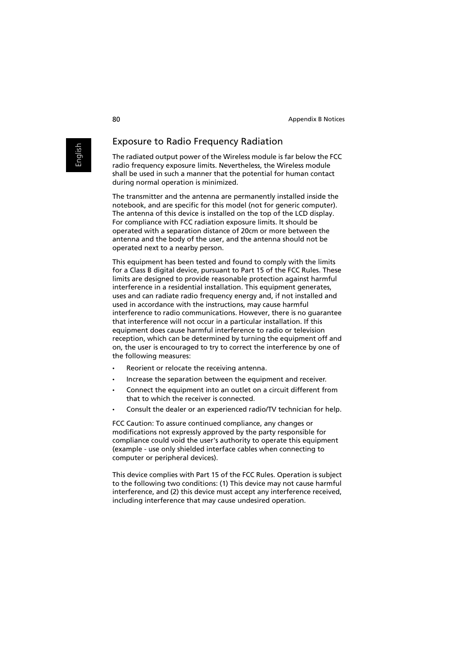 Exposure to radio frequency radiation | Acer Aspire 1350 User Manual | Page 90 / 93