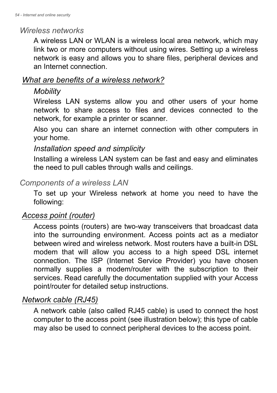 Acer Aspire ZC-105 User Manual | Page 54 / 63