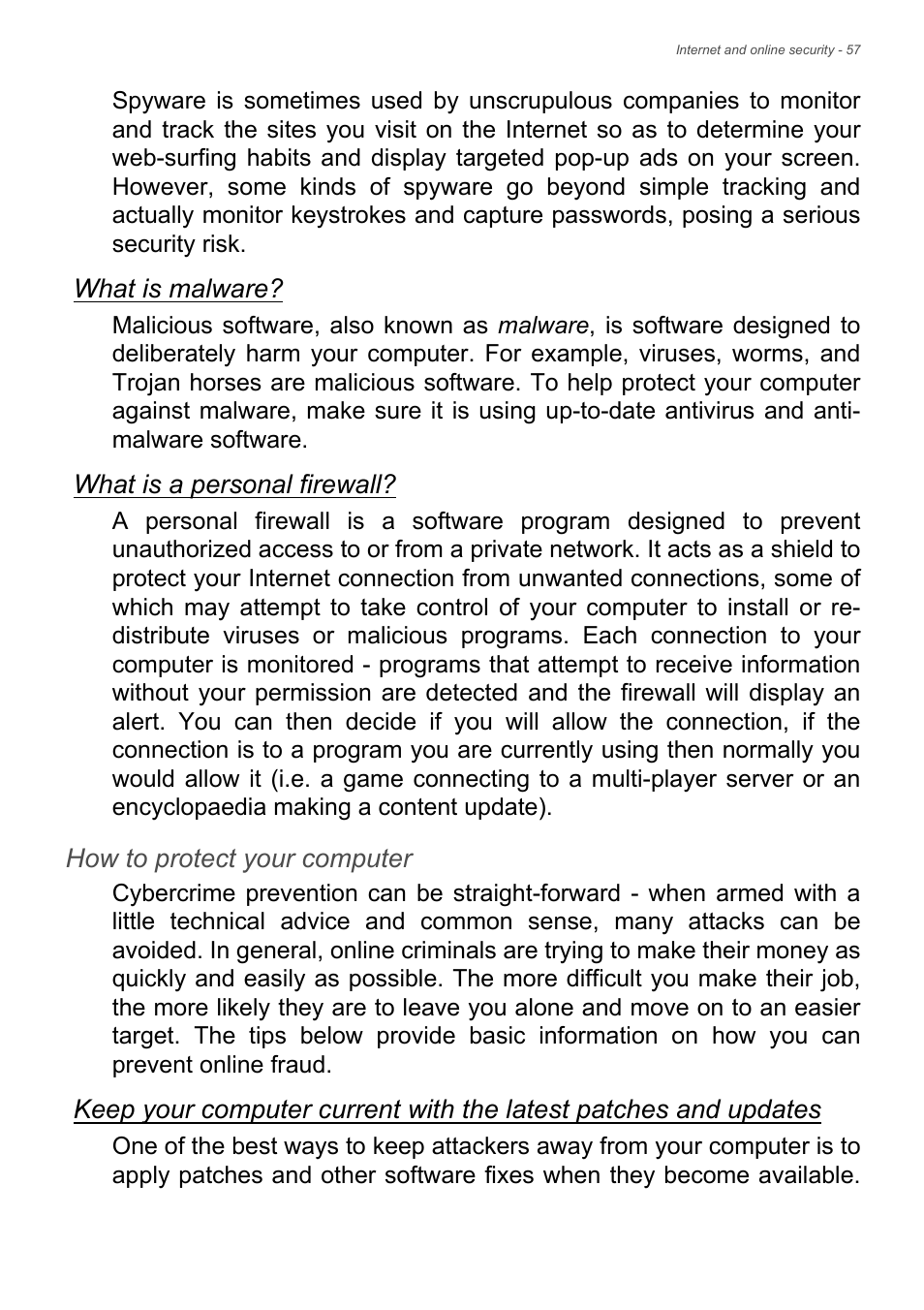 Acer Aspire ZC-105 User Manual | Page 57 / 63