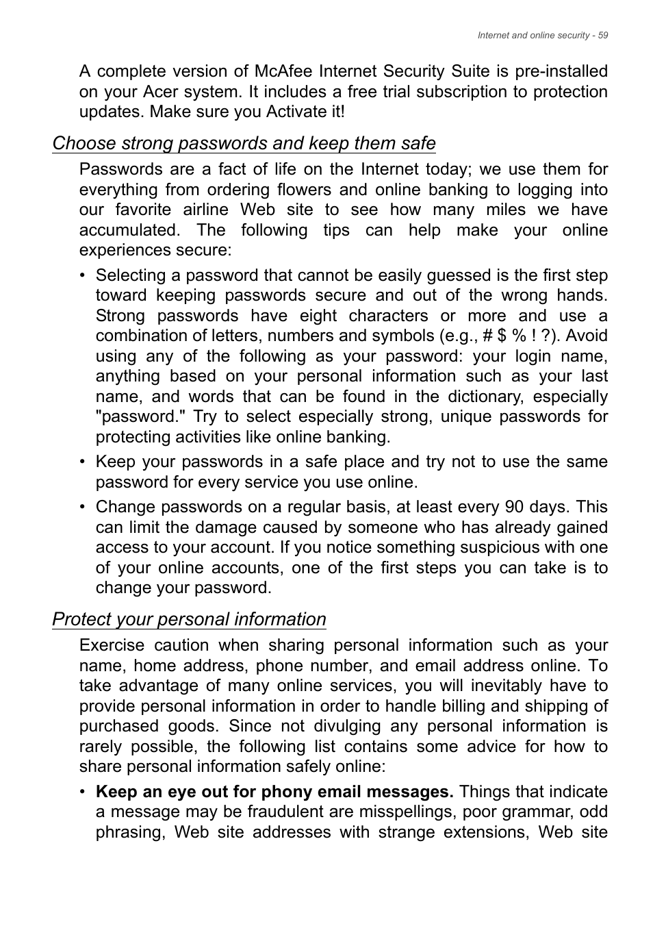 Acer Aspire ZC-105 User Manual | Page 59 / 63