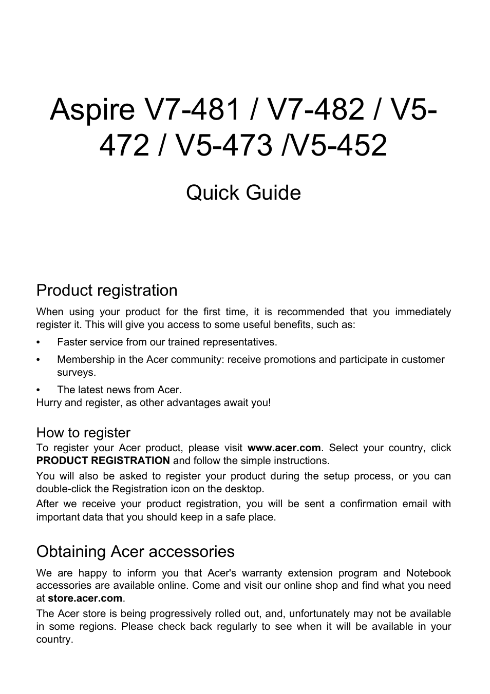 Acer Aspire V7-481PG User Manual | 10 pages