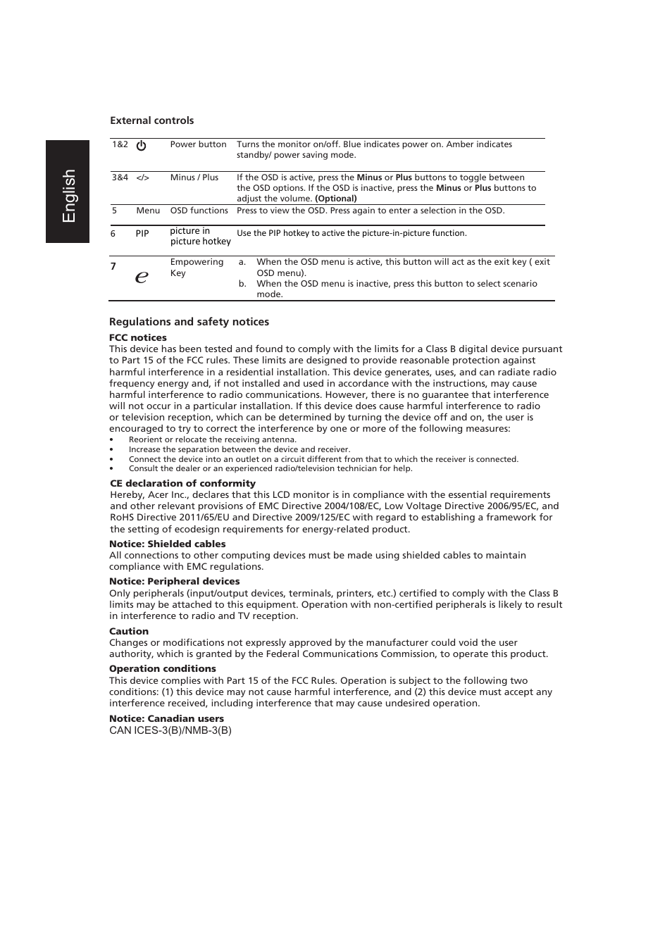 English | Acer B276HUL User Manual | Page 2 / 3