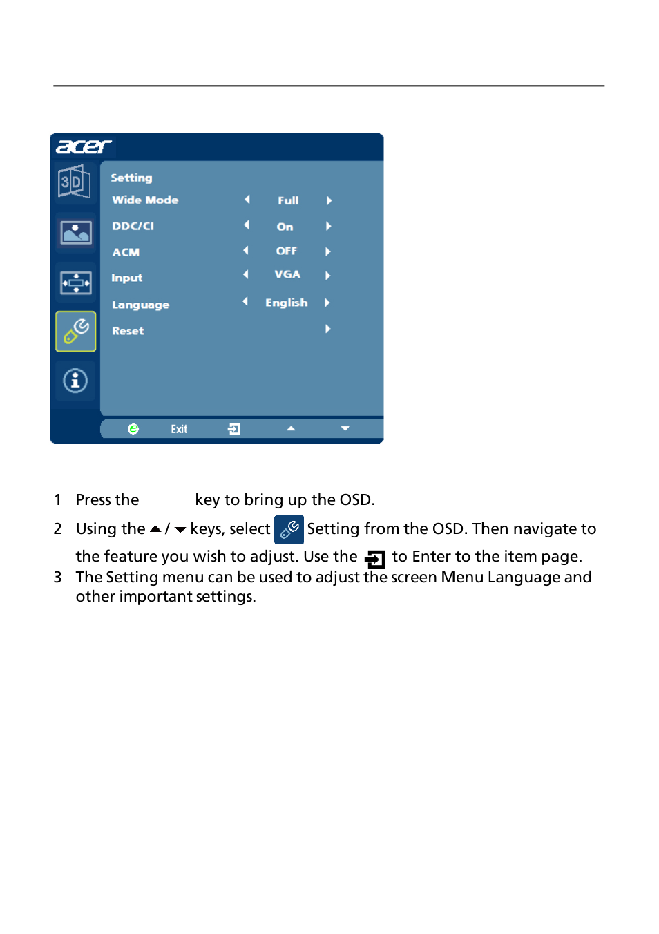 Acer GN246HL User Manual | Page 18 / 37